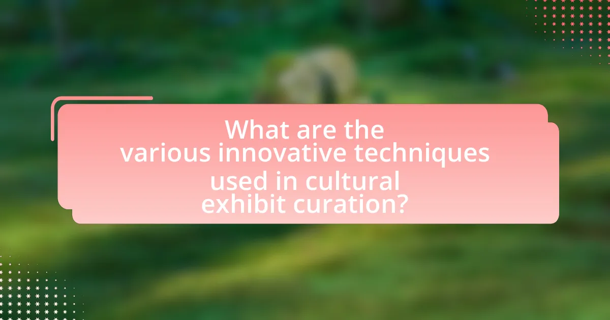 What are the various innovative techniques used in cultural exhibit curation?